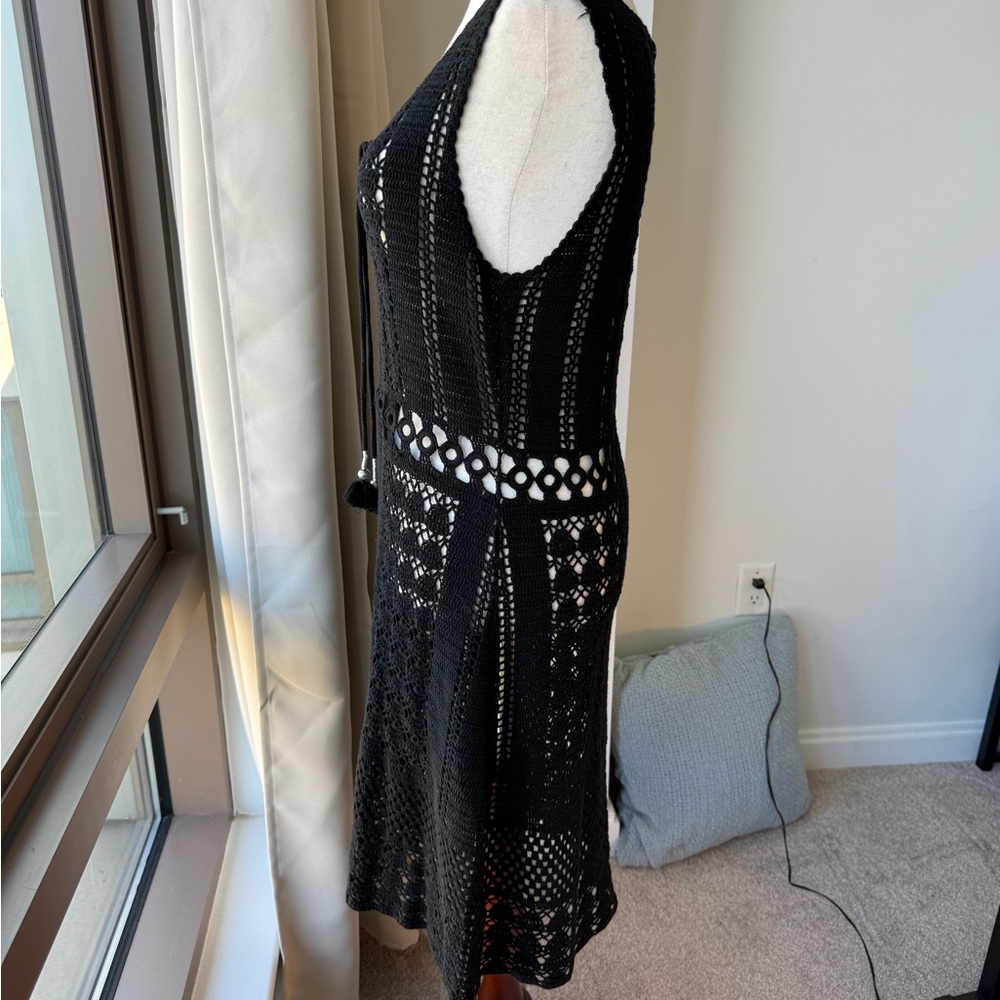 Calypso St. Barth Black Crochet Dress Sleeveless Scoop Neck - Picture 5 of 10